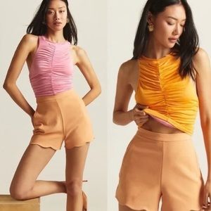 Anthropologie Pilcro Reversible Ruched Pink
Orange Sleeveless Top Size large NWT